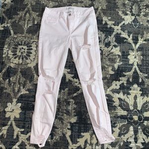 Light Pink Distressed Skinny Jeans!!